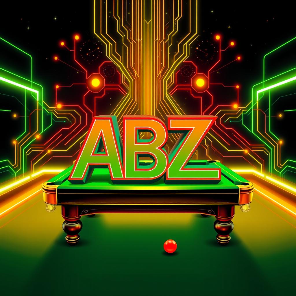 A creative logo featuring the letters 'ABZ' prominently displayed on a billiard table