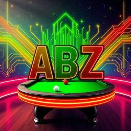 A creative logo featuring the letters 'ABZ' prominently displayed on a billiard table