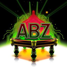 A creative logo featuring the letters 'ABZ' prominently displayed on a billiard table