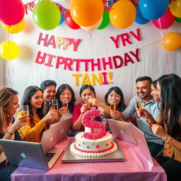 A vibrant and festive birthday celebration for Tani, who is a forex trader