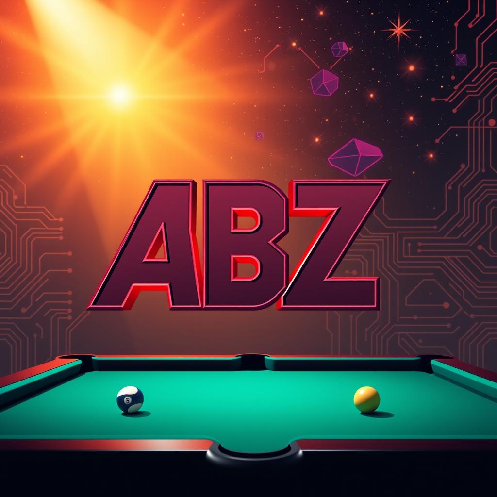 A striking logo featuring the letters 'ABZ' prominently displayed on a billiard table