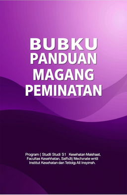 A modern and stylish book cover design for a guide on public health internship, featuring a soft and elegant purple background