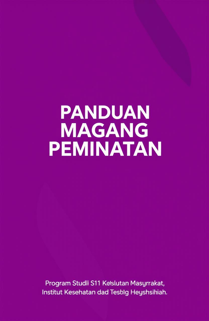 A modern and stylish book cover design for a guide on public health internship, featuring a soft and elegant purple background