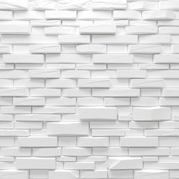 A visually striking 3D design featuring white bricks arranged in a futuristic pattern