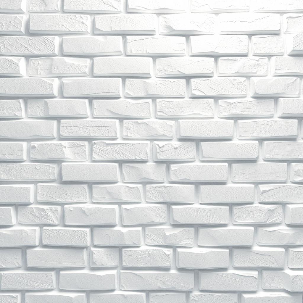 A visually striking 3D design featuring white bricks arranged in a futuristic pattern