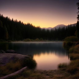 A serene, high-resolution wallpaper demonstrating the beauty of a sunrise over a tranquil lake