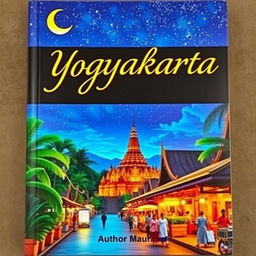 A captivating book cover featuring the night scene of Yogyakarta, Indonesia