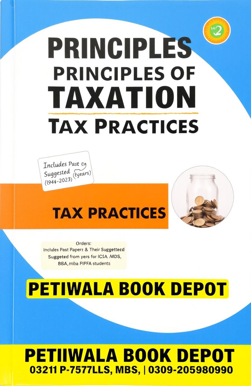 Book cover design for 'Notes on Principles of Taxation: Tax Practices' by Khalid Petiwala, featuring a clean and professional layout suitable for students