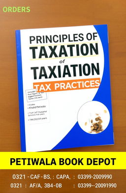 Book cover design for 'Notes on Principles of Taxation: Tax Practices' by Khalid Petiwala, featuring a clean and professional layout suitable for students