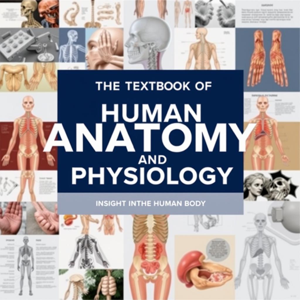 An engaging and educational textbook cover design for a book titled 'The Textbook of Human Anatomy and Physiology'