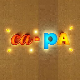 An artistic representation of the word 'capa' broken down into syllables, displayed creatively as 'ca' 'pa' set against a textured background that resembles a canvas