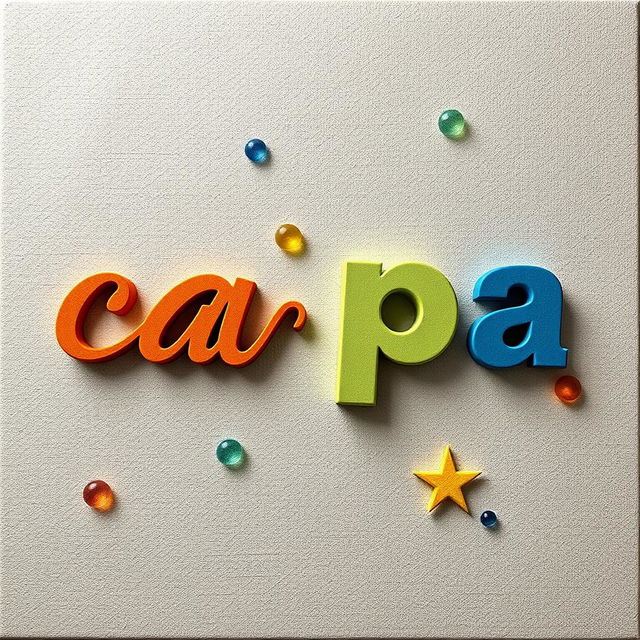 An artistic representation of the word 'capa' broken down into syllables, displayed creatively as 'ca' 'pa' set against a textured background that resembles a canvas