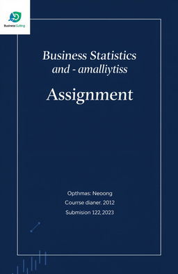 A clean and professional cover page for a business statistics and analytics assignment