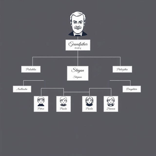 A family tree diagram showcasing the Sudak family lineage