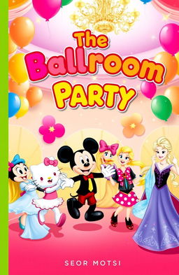 A vibrant and enchanting kids' storybook cover for 'The Ballroom Party'
