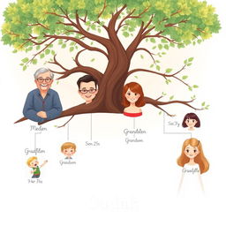 A beautiful family tree illustration depicting the Sudak family lineage