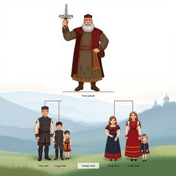 A family tree illustration depicting the Sudak family lineage
