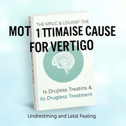 A professional and engaging book cover design featuring the title 'KNOW ABOUT THE MOST COMMON CAUSE FOR VERTIGO & ITS DRUGLESS TREATMENT'