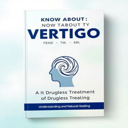 A professional and engaging book cover design featuring the title 'KNOW ABOUT THE MOST COMMON CAUSE FOR VERTIGO & ITS DRUGLESS TREATMENT'
