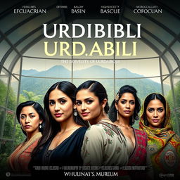 A movie poster featuring a stunning background of a museum, showcasing the biodiversity of Urdaibai