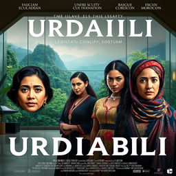 A movie poster featuring a stunning background of a museum, showcasing the biodiversity of Urdaibai
