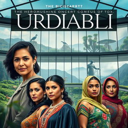 A movie poster featuring a stunning background of a museum, showcasing the biodiversity of Urdaibai