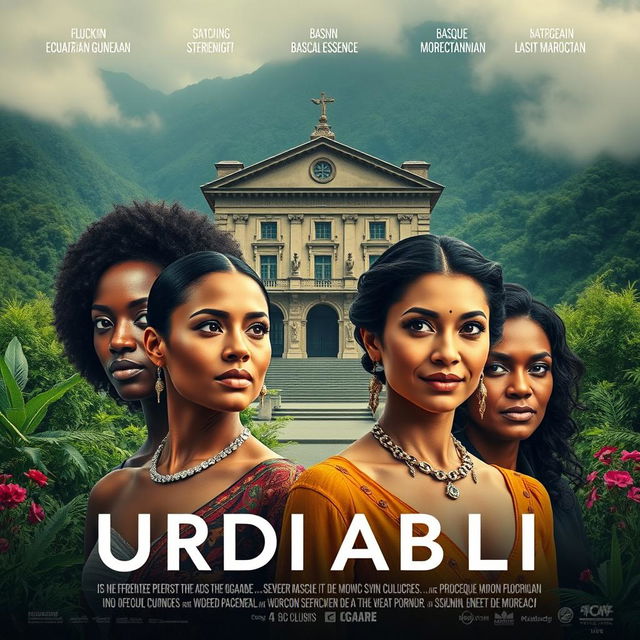 A movie poster featuring a striking background of a museum set in the stunning biodiversity of Urdaibai