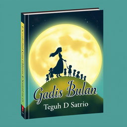 A captivating book cover design with dimensions of 14:21 featuring a cartoonish illustration of a moon prominently positioned in the center