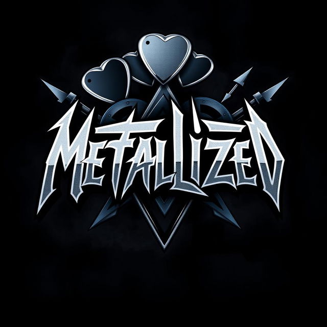 A logo design for a hard rock band named 'Metalized'