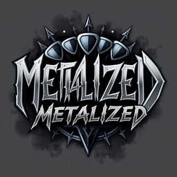 A logo design for a hard rock band named 'Metalized'