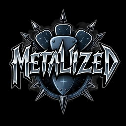 A logo design for a hard rock band named 'Metalized'