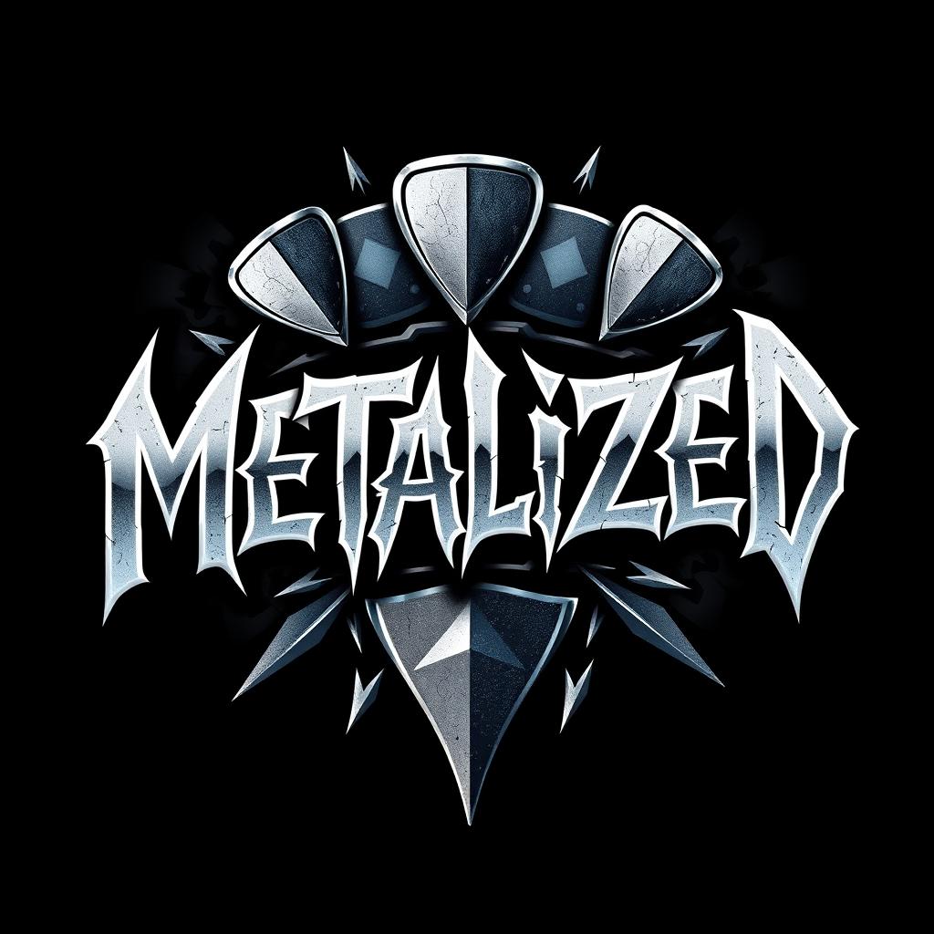 A logo design for a hard rock band named 'Metalized'