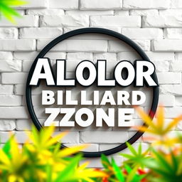 A stylish design featuring the ALOLOR BILLIARD ZONE logo prominently displayed at the top, rendered in a font reminiscent of the Harry Potter series