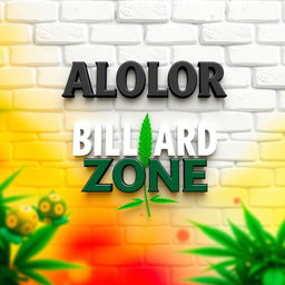 A stylish design featuring the ALOLOR BILLIARD ZONE logo prominently displayed at the top, rendered in a font reminiscent of the Harry Potter series