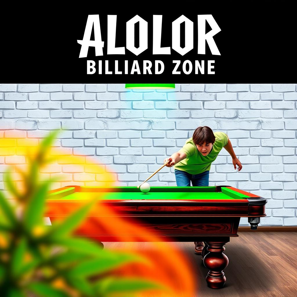 A dynamic design featuring the ALOLOR BILLIARD ZONE logo prominently at the top, styled in a font reminiscent of Harry Potter