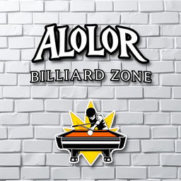 A captivating design featuring the ALOLOR BILLIARD ZONE logo prominently at the top, styled in a font reminiscent of Harry Potter