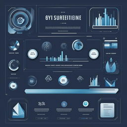 Generate a professional experience certificate with digital marketing motifs like graphs, SEO symbols, social media logos. The color scheme should be in tones of blues, grays, and whites.