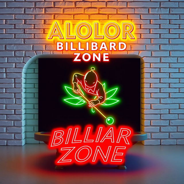 A captivating design featuring the ALOLOR BILLIARD ZONE logo prominently at the top, styled in a font reminiscent of Harry Potter