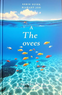 A captivating book cover featuring a stunning ocean view with vibrant blue waters and a diverse array of colorful fish swimming gracefully beneath the surface