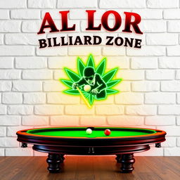 An eye-catching design featuring the ALOLOR BILLIARD ZONE logo prominently at the top, styled in a font reminiscent of Harry Potter