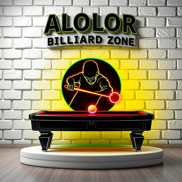 An eye-catching design featuring the ALOLOR BILLIARD ZONE logo prominently at the top, styled in a font reminiscent of Harry Potter