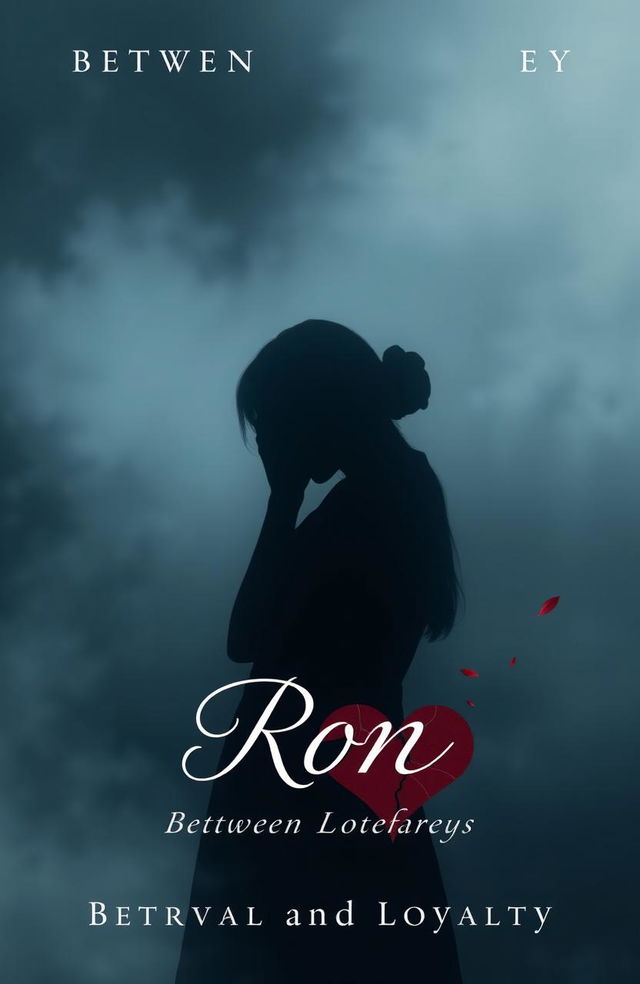 A book cover design for the novel "Ron" that reflects the intertwined emotions of the protagonist's journey