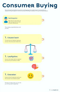 An illustrated infographic detailing the consumer buying process