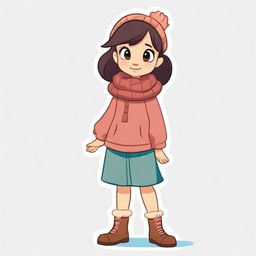 Full-length image of a young cartoon girl standing in a side pose