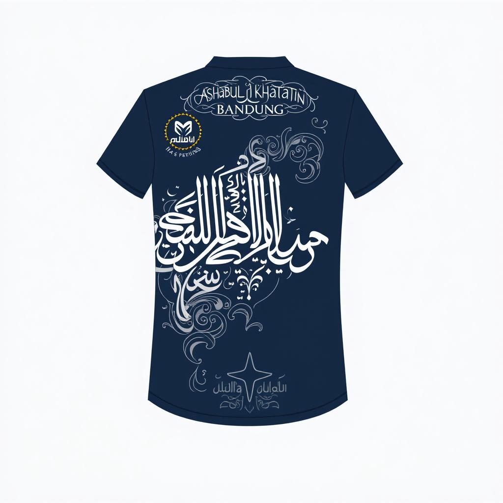 Design of a jersey featuring intricate calligraphy