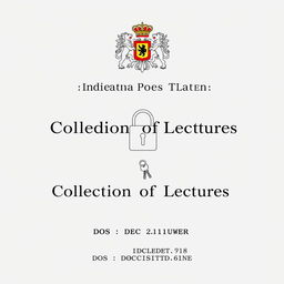 A title page for a classified information collection titled 'Collection of Lectures'