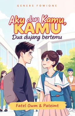 A heartwarming novel cover for the genre of love set in a school environment