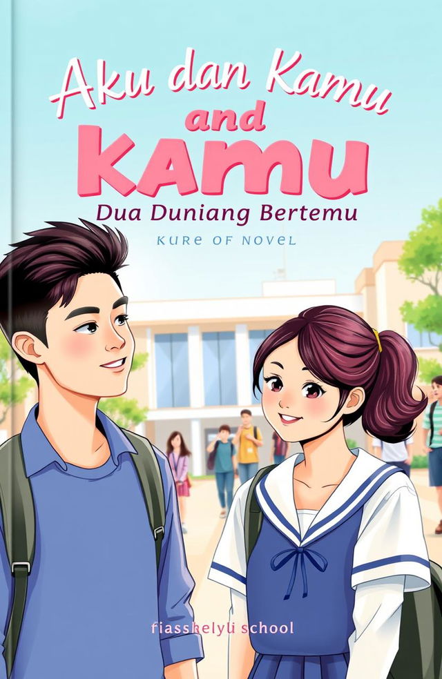 A heartwarming novel cover for the genre of love set in a school environment