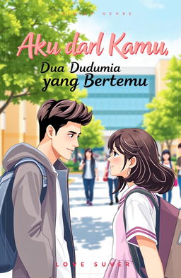 A heartwarming novel cover for the genre of love set in a school environment
