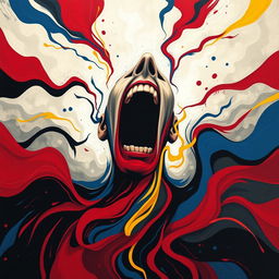 An abstract representation of 'El Grito', capturing the essence of the iconic scream in a modern artistic style